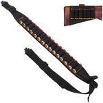 ZYLORA Shotgun Sling with Shell Holder for 12ga 20ga Shotguns, Gun Sling for Shotgun with 15 Ammo Holders, Adjustable Sling with Swivels and Buttstock Shell Holder, Shotgun Accessory (Black, Regular)