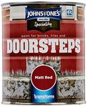 Johnstone's Paint for Bricks, Tiles and Doorsteps - Matt Red 750ml