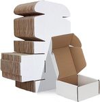 HORLIMER 50 Pack 4x4x2 Inch Small Cardboard Boxes for Posting (10.2x10.2x5.1cm), White Shipping Box for Mailing, Corrugated Packaging Boxes for Small Business