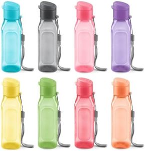 MILTON Sports Water Bottle Square Juice Box 8 Set 10 oz. Great for Juices Milk Smoothies Plastic Wide-Mouth Reusable Leak Proof Drink Bottle/Carton for School Bags Lunch Boxes Gym Flip Lid -BPA Free