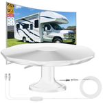TV Aerial Outdoor - High Gain Freeview TV Antenna with Long Range Reception Booster for Caravan Motorhome Campervan Truck Car Boat（JL084-W）