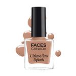 FACES CANADA Ultime Pro Splash Nail Enamel - Latte 125 (8ml) | Quick Drying | Glossy Finish | Long Lasting | No Chip Formula | High Shine Nail Polish For Women | No Harmful Chemicals