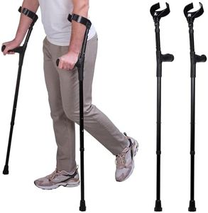 InGenius Support Adults Forearm Crutches for Walking with Height Adjustment for both Arms and Legs Height Hand Grips Molded Arm Cuff Legs After Injury or Surgery Elderly Handicapped and Disabled Users