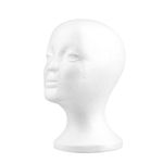 Polystyrene Female Display Mannequin Head Dummy Wig Stand Display Manikin Foam Cap Retail Window Sunglasses Glasses Hairpiece Model Styrofoam POLYSTYRENE Shop Model