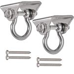 WAREMAID Set of 2 Heavy Duty 180° Swing Hangers, Stainless Steel Swing Hook for Ceiling Wooden Porch Swing Hanging kit Playground Gym Rope Boxing Bag Hammock Chair Yoga Mount 1000 lb Capacity