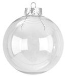 12 X Clear Round Glass Christmas Tree Baubles Spheres Ornaments Decoration 6cm