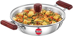 Hawkins Futura Stainless Steel Deep Fry Pan with Steel Lid, 2.5 Litre Capactiy