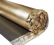 Acoustic Sonic Gold Underlay 5mm Thick - Choose Any Size - for All Wood, Laminate Flooring - Damp Proof Mebrane - Great Sound & Heat Insulation (5mm Thick, 45m2-3 Rolls)