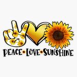 Peace Love Sunshine Sunflower Pretty Girly Summer Vinyl Sticker Waterproof Decal Laptop Wall Window Bumper Sticker 5"