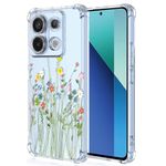 XINYEXIN Clear Case for Xiaomi Redmi Note 13 4G Flowers Floral Pattern Design Slim Shockproof Transparent Soft TPU Bumper Case Protective Cover - Flower Bush