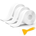 3 Rolls Bath Sealant Strip, Bathroom Sealant Tape, Self Adhesive Caulk Strip Waterproof, Sealant Tape for Kitchen, Bathroom, Bathtub Toilet, Shower, Wall Corner, Sink, with Sealing Tool (126 x 1.5in)