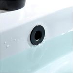 Nes Home Basin Overflow Ring Replacement Overflow Sink Hole Cover (Black)