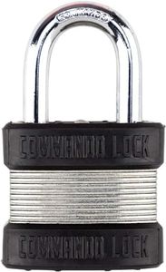 Heavy Duty Steel Commando Lock Padlock 2 Bumpers for Shock Resistance Laminated Anti Pick Technology & Steel Alloy Shackle Prevent Corrosion Weather Resistant Lock for Storage Sheds Lockers Toolboxes