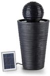 Blumfeldt Liquitorre XL Garden Fountain - Solar Fountain, 200 l/h / IPX8, 2 W / 300 cm² Photovoltaic Surface, Battery: Up to 8 h, Outdoor, Sunriver Technology, LED Mood Light, Polyresin