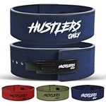 Hustlers Only Weight Lifting Belt with Lever Buckle Genuine Leather Gym Belt for Deadlift, Power Lifting, Workout Belt 10mm thickness for Back Support, Lifting Belt for Men and Women (XL, Blue)