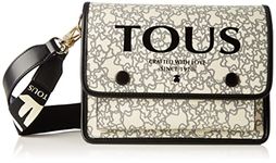 TOUS Women's Bandolera M. Audree K Mini Crossbody Bag, Beige-Black, MEDIANO