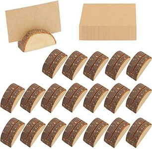 Belle Vous Marcasitios Boda Semi Circulo (Pack de 20) - Tronco Madera Rústico con 30 Tarjetas – Para Número de Mesa, Porta Tarjetas Identificativas, Cartel Mesa, Fiestas, Cumpleaños/Boda, Foto y Nota