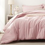 UNILIBRA Twin XL Comforter Set 5 Pieces - Bed in a Bag Twin XL Size Pink Soft for All Seasons - Cationic Dyeing Bedding Comforter Sets with Comforter, Flat Sheet, Fitted Sheet, Pillowcases & Shams