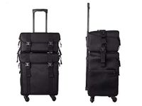 Adson Professional Vanity for Multi Function Artist Rolling Trolley Makeup Beauty Train Case Cosmetic Organizer(Black)