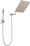 Delta Faucet 10-inch Raincan Shower Head and Hand Held Shower Combo, Brushed Nickel Square Shower Head, Rainfall Shower Head, Hand Shower, 1.75 GPM Flow Rate, SpotShield Brushed Nickel 75527-SN