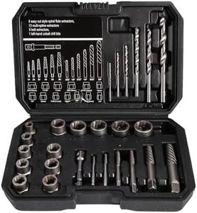 26 Pcs Screw Extractor Bolt Extractor Set and Left-Hand Drill Bit Set, with Hex Adapter, Easy Out Stripped Screw Remover Socket Set Tool for Stripped, Damaged, Rusted Bolts, Nuts&Screws