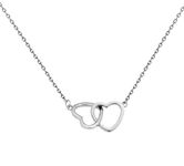 IMINI Interlock Heart Sterling Silver Pendant Necklace for Women Teen Girls Dainty Infinity Eternity Love Choker Necklaces Cute Initial Heart Adjustable Chain Jewelry Gifts