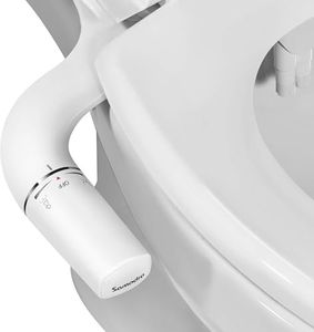 SAMODRA Ultra-Slim Hygienic Bidets Attachment for Existing Toilets - Adjustable Fresh Water Pressure Dual Nozzle (Frontal & Rear Wash) Easy to Install, Silver