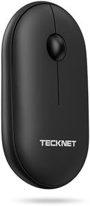 TECKNET Bluetooth Mouse, 2.4G USB-A Compact and Portable Mouse for Laptop 2 Modes(BT3.0/5.0+2.4Ghz), Silent Slim Clicks with USB Receiver, Compatible with PC, Chromebook, Mac - Black