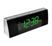 Bedside Alarm Clock Radio with Bluetooth Speaker, Dimmable Jade Green LED Display, FM Radio with Sleep Timer, Dual Alarm with ON/Off Push-Button, Snooze, 12/24H iTOMA CKS503U