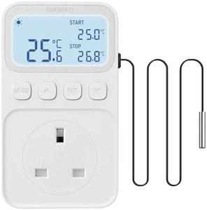 INKBIRD Thermostat Outlet Socket, Digital Temperature Controller for Heating and Cooling, C216T Timer Thermostat Plug for Reptile, Aquarium, Incubation, Tortoise, Lizard, Vivarium