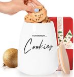 FIFTH FORK Cute and Fun Cookie Jars for Kitchen Counter - Unique and Large Ceramic Cookie Storage Containers - Perfect for Kitchen Counter & Gift Giving