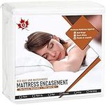 J. Adler Premium Waterproof Mattress Encasement Protector | Bed Bug, Dust Mite & Allergen Proof | Zippered, Knitted, Hypoallergenic, Water Proof, Breathable, Noiseless and Vinyl Free (Queen)