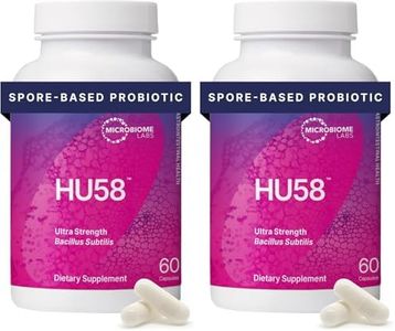 Microbiome Labs HU58 Bacillus Subtilis Probiotics for Women and Men - High Potency Spore Probiotic for Digestive Health & Immune Support - Daily Capsules with 10 Billion CFU (60 Capsules) (Pack of 2)
