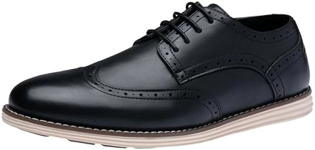 Vostey Mens Casual Dress Shoes Wingtip Plain Business Dress Shoes for Men (BMY617A Black 12)