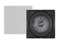 Monoprice in Wall Speaker 10 Inch (Each) Carbon Fiber, 300 Watt Subwoofer, Home Theater, Easy Install - Alpha Series