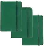 Simply Genius A6 Pocket Size Mini Notebooks with Hardcover - Ruled Small Journal Set for School, Home & Office - 124 pages (3.7" x 5.7") with Inner Pocket (Green, 3 Pack)