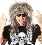 ALLAURA 70s 80s Rocker Wigs Men + Tattoos Costume Set Glam Hairband Rockstar Mullet Wig + Tattoo Sleeves Heavy Metal Wigs Metal Hair Wig | Rock Star Wig for Men — Rock Star Costumes for Men