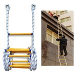 Escape Rope Ladder With Carabiners, Flame Resistant Fire Ladder For Kids And Adults, Fast To Deploy Non-Slip Safety Rope Soft Ladder, Escape From Window And Balcony (Size : 8m)