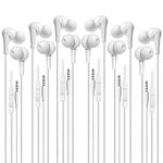 6 Pack Earbuds Stereo Earphones with Microphone Headphones Bass in Ear Earbud Headphones Compatible Mobile Phones, Tablets, MP3 and Other 3.5 mm Audio Device