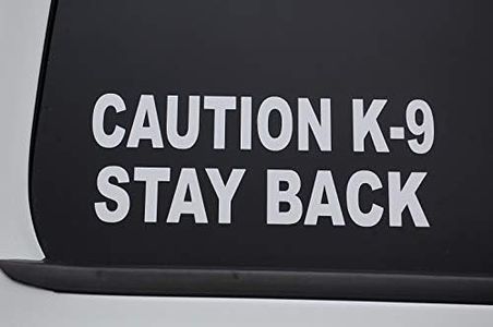 Caution K-9 Stay Back Sticker Vinyl Decal Law Enforcement Service Dog (V567) (10" X 4", White)