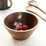 Aurum Crafts Bella Mango Wood Medium Bowl | Wooden Serving Bowl | Mixing Bowls for Kitchen | Chef Decorative Bowl for Soup Serve-Ware & Snacks (8 x 8 x 4.5 in)