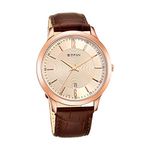 Titan Rose Gold Dial Analog with Date Leather Strap Watch for Men-NS1825WL02