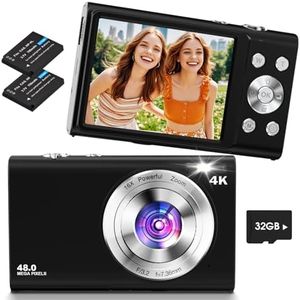 Appareil Photo Numérique 4K,Lecnippy 48MP Autofocus Camera Vlog with 32G Memory Card 16X Digital Zoom,Digital Camera with 2.8 inch Screen for Teenagers(Noir)