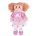 Bigjigs Toys Ava Rag Doll (Medium) - My First Dolly, Plush Soft Dolls, Baby Toy For Girls & Boys, Ragdoll Suitable From Birth, Swap Ragdolls Clothes & Outfits, Ideal For 12+ Months, Size 34cm