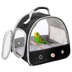 Bird Travel Carrier, Portable Small Bird Parrot Parakeet Carrier with Standing Perch and Soft Mat, Side Access Window Collapsible