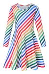 Belovecol Girls Dress Rainbow Flower Dresses Long Sleeve Party Kids A-Line Slim Dresses for Girls Age 10-12 Years