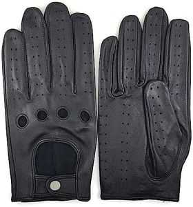 ZLUXURQ Guantes de piel suave para hombre de la colección, forro y con pantalla táctil