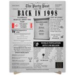 26th Birthday Party Decorations Poster - 26 Years Ago Anniversary Card for Women and Men. Back In 1998 Home Decor Supplies for Her or Him Turning 26 Years Old. 11 x 14 In Birthday Retro Card.