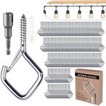 Emiluil 102 PCS Metal Sliver Eye Screw Hooks for Hanging Heavy Duty.Windproof Ceiling Hooks for Hanging Plants,Cup,Wind Chime,Bird Feeders,Christmas String Lights at Indoor&Outdoor 2.2 Inch