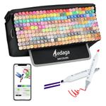 AEDAGA 240 Colors Alcohol Markers with Free App, Dual Tip Art Markers with Kickstand Case for Artists Adults and Kids. Alcohol Based Markers for Coloring Painting Sketching and Drawing, Great Gift